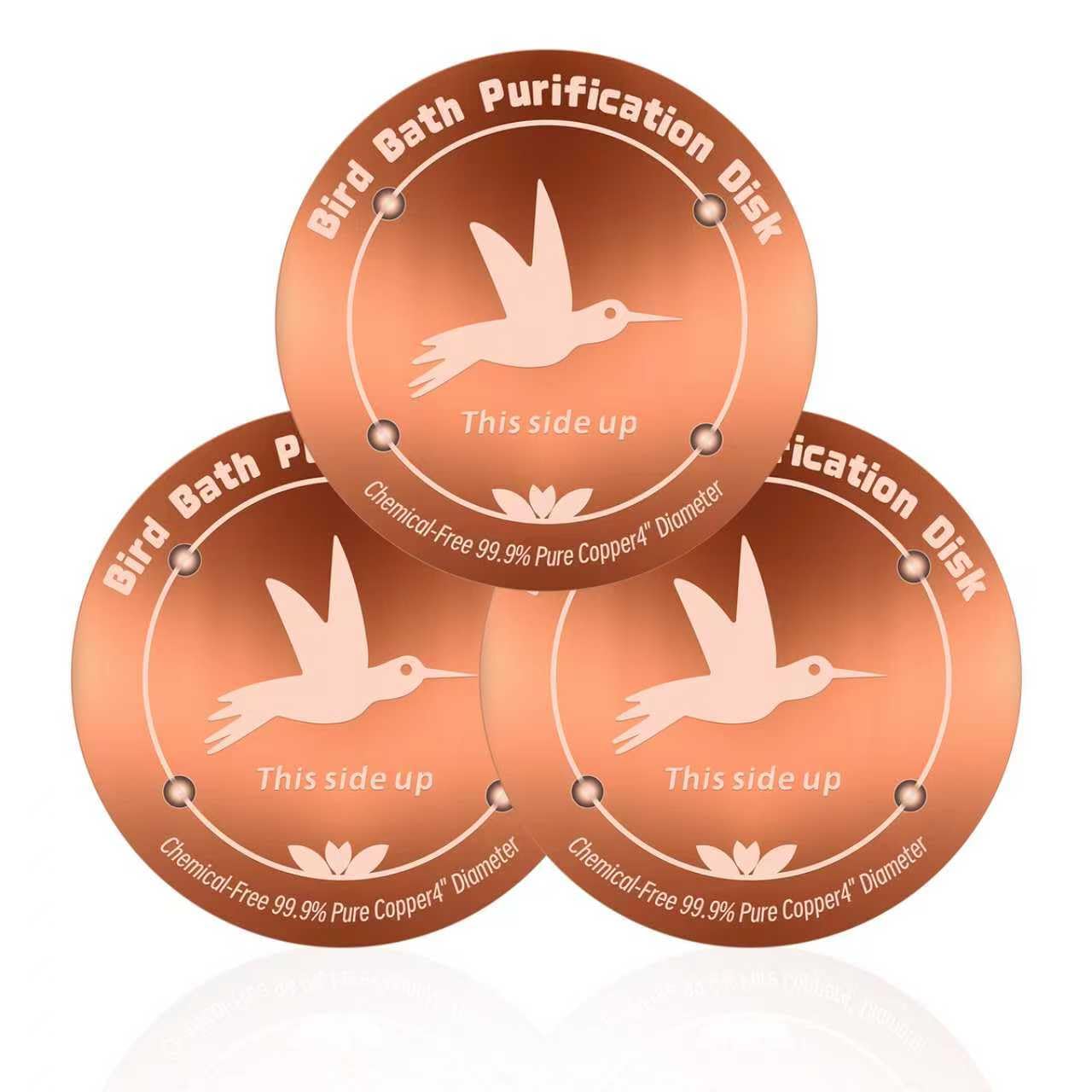 Disque de purification pour bain d'oiseaux en cuivre idéal pour attirer les oiseaux au jardin