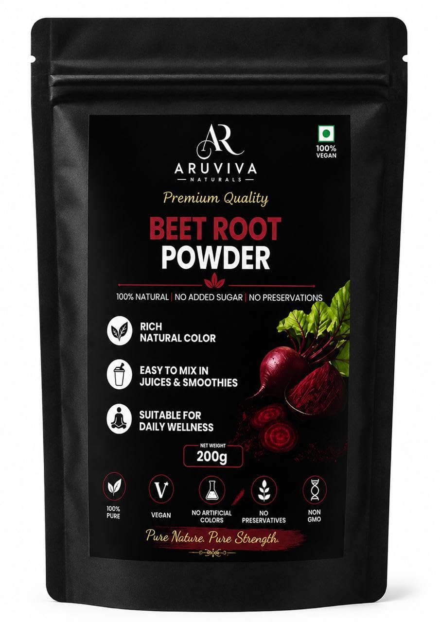 Beet Root Powder, 100% Natural, Vegan, No Added Sugar, No Preservatives, Non GMO (100gm) — Amazon image 5