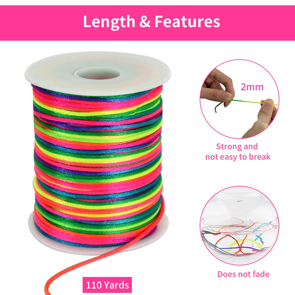 Amazon.co.jp: TONIFUL 2mm x 110ヤード レインボー ミックスカラー