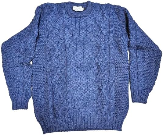 Men's Wool Sweater Cable Knit Fisherman Pullover - 100% Virgin Wool, Made in Ireland - Image 2