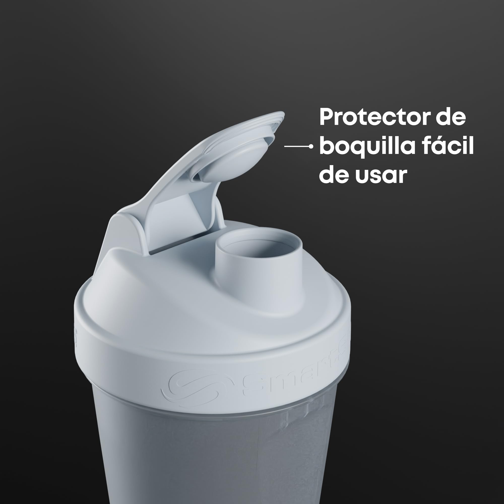 Smartshake Botella mezcladora de proteínas Lite (paquete de 4) 400 ml | 13.5 oz - Tapa de rosca antifugas - Sin BPA - Mezclador unisex para gimnasio - Gris niebla, Verde militar, Negro, Azul marino