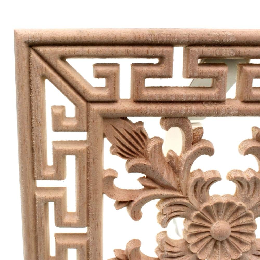 ZONADAH Applique In Legno Intagliato 15 Cm - Onlay Naturale Non Dipinto Per Decorazione Parete, Porte, Mobili, Armadi