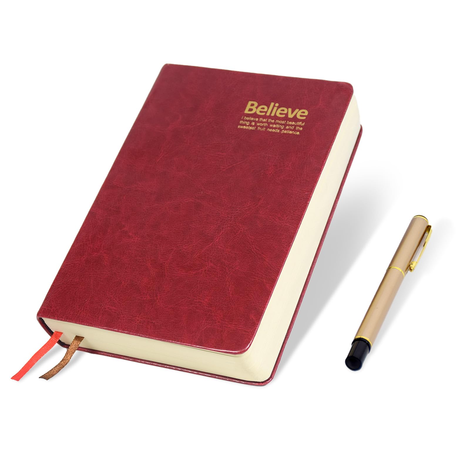Carnet de notes de luxe en cuir rouge A5 rigide 720 pages - 8