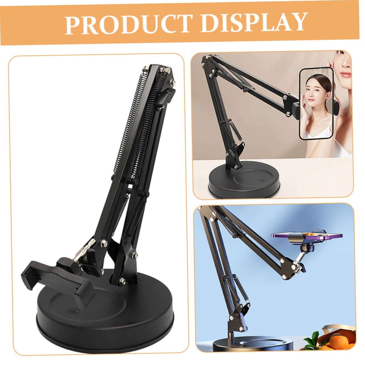 Gatuida Soporte de Escritorio para Teléfono Móvil Ajustable Soporte Extensible para Móvil Base Reforzada para Videografía