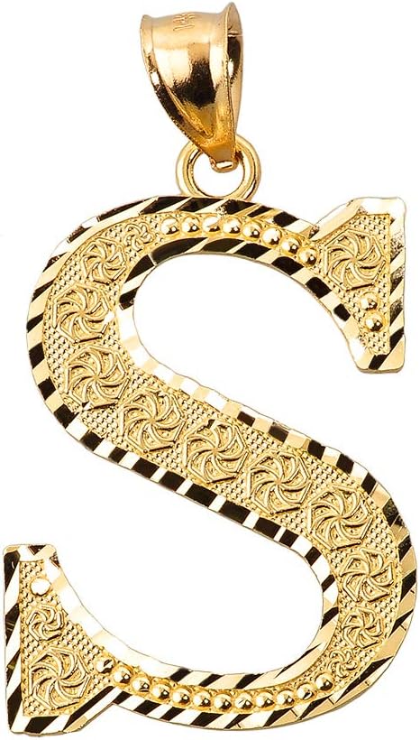 Personalized 10k Yellow Gold Initial Letters A-Z Charm Pendant