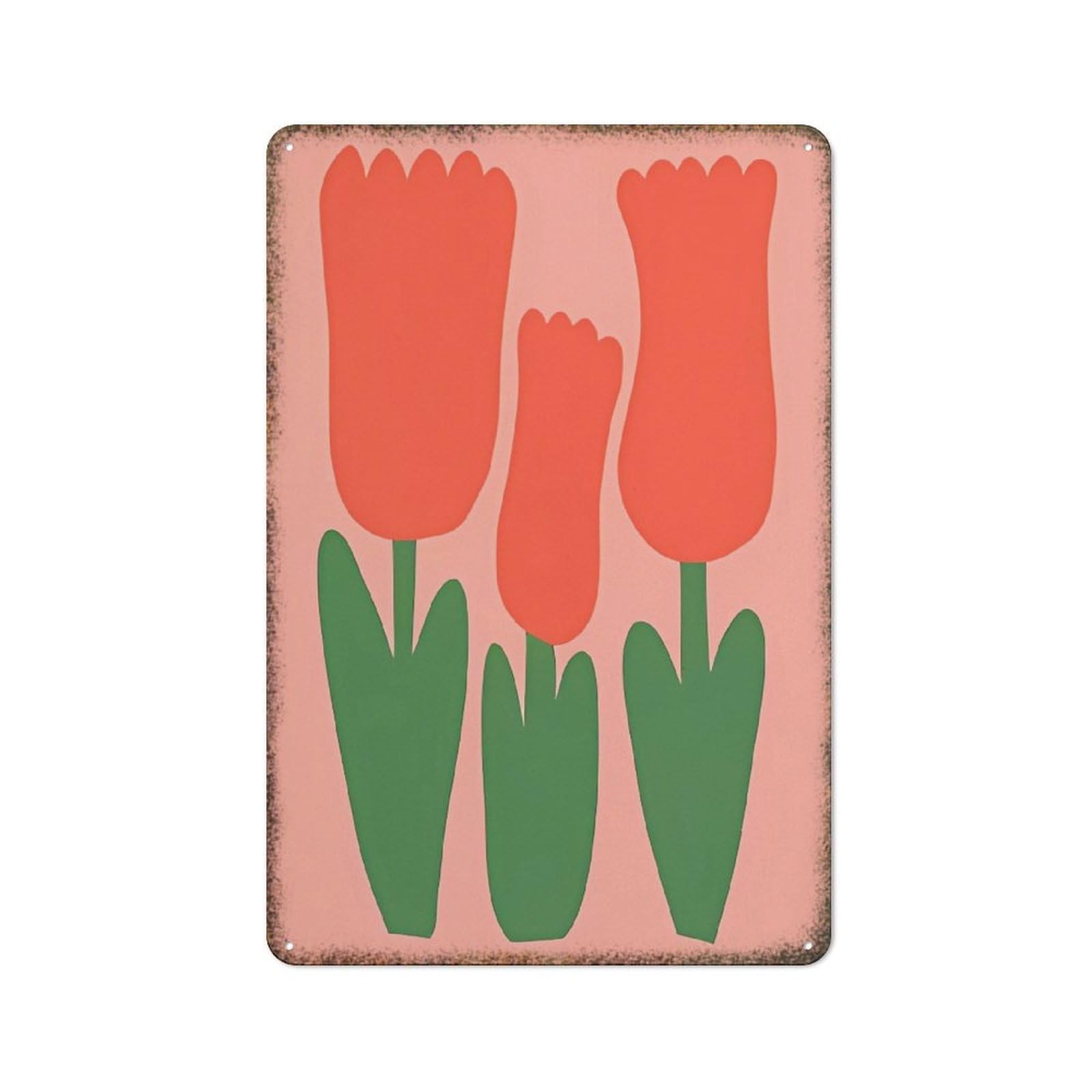 Minimalist Flower Market Aesthetic Metal Poster Retro Floral Art Home Cafe Bar Office Vintage Wall Decor 8x12 Inch