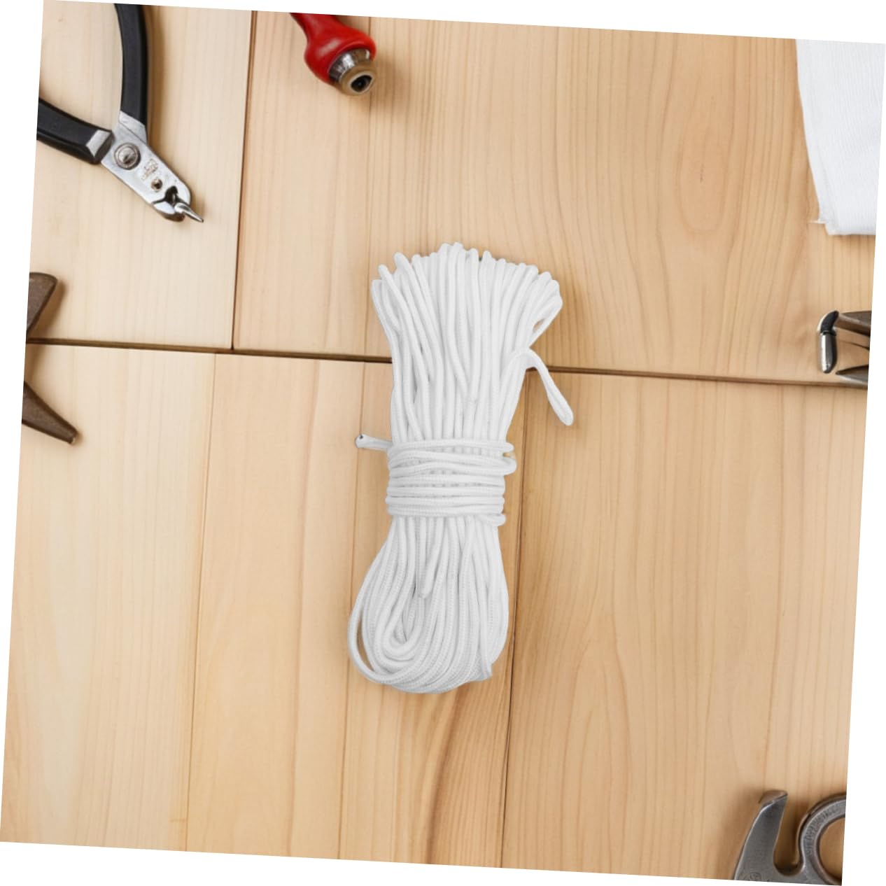 Corda in Nylon Bianco 6mm X 30m, 2 Pezzi per Stendibiancheria | Uso Esterno e Viaggi, Semplice da Annodare e Sciogliere, per Progetti Creativi e Fai da Te