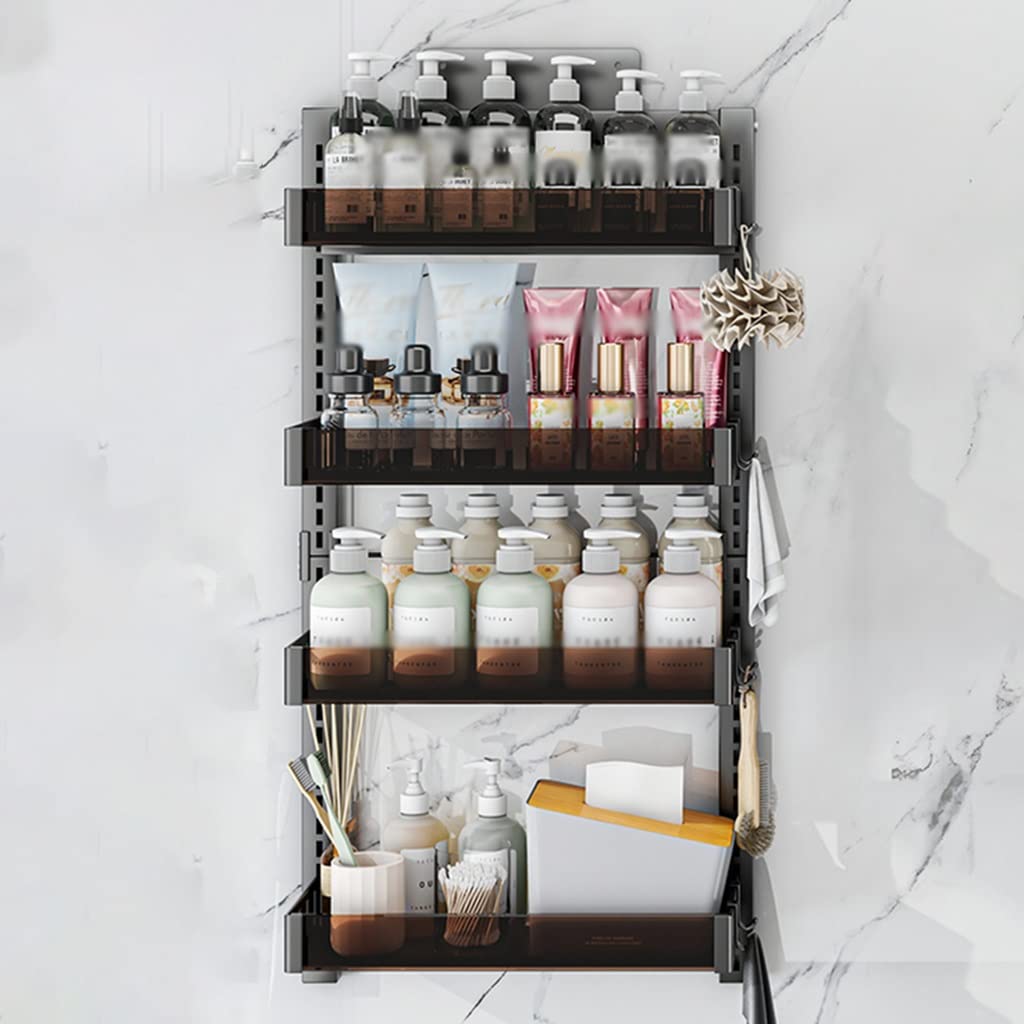 GIZNXBA Adhesive Shower Caddy Black Shower Shelf No Drilling Shower Shelves for Inside Shower Bathroom Shower Organizer Adjustable
