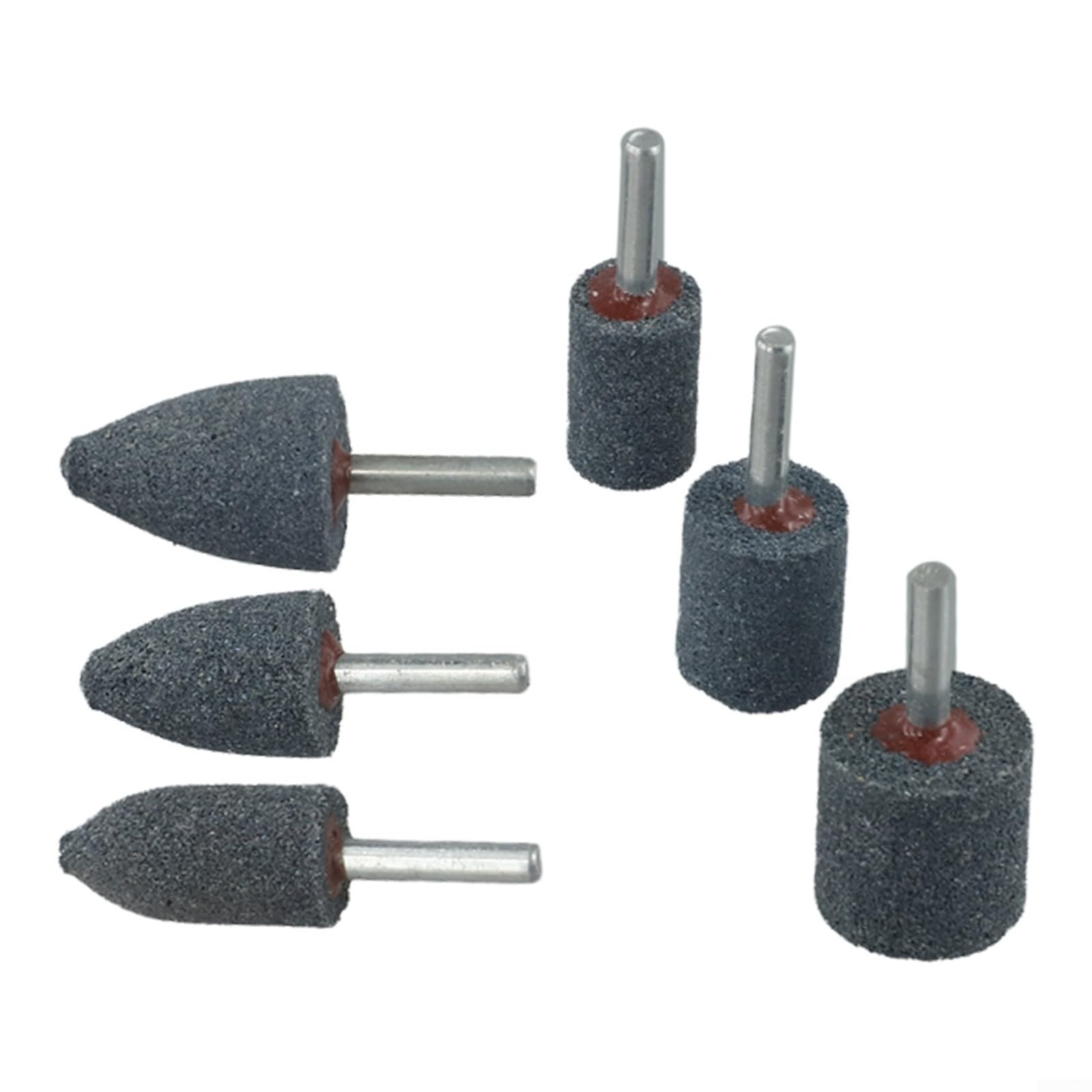 Set di 6 punte cilindriche per smerigliatura per pietra, con gambo da 6 mm, in corindone per sbavatura, rimozione della ruggine, lucidatura e rettifica