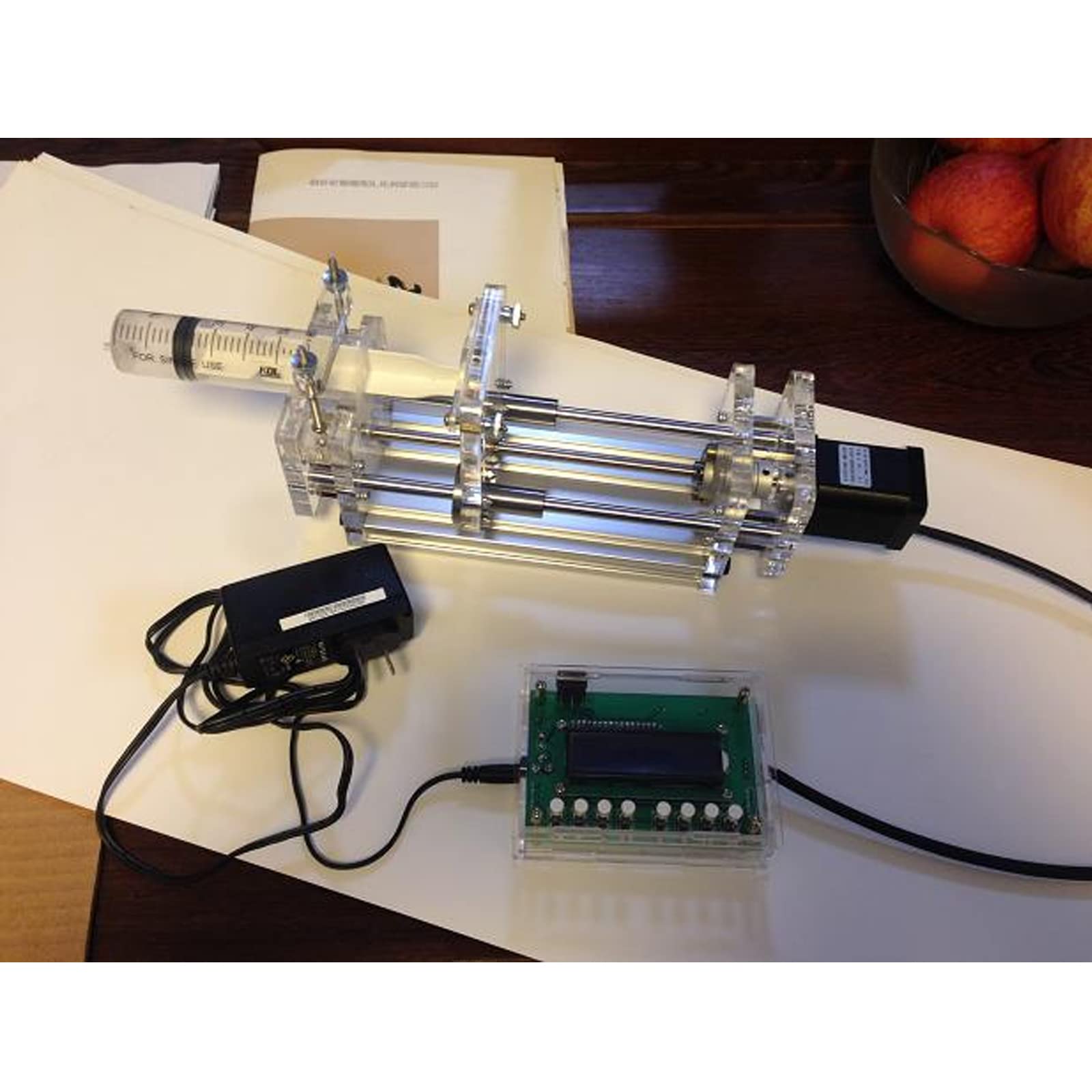 Toplionace 220V Labor Desktop Injektionspumpe, Spritze Propeller Labor Mikropumpe Klebstoffspender 1mL ~ 150mL (mit Kontrolle)