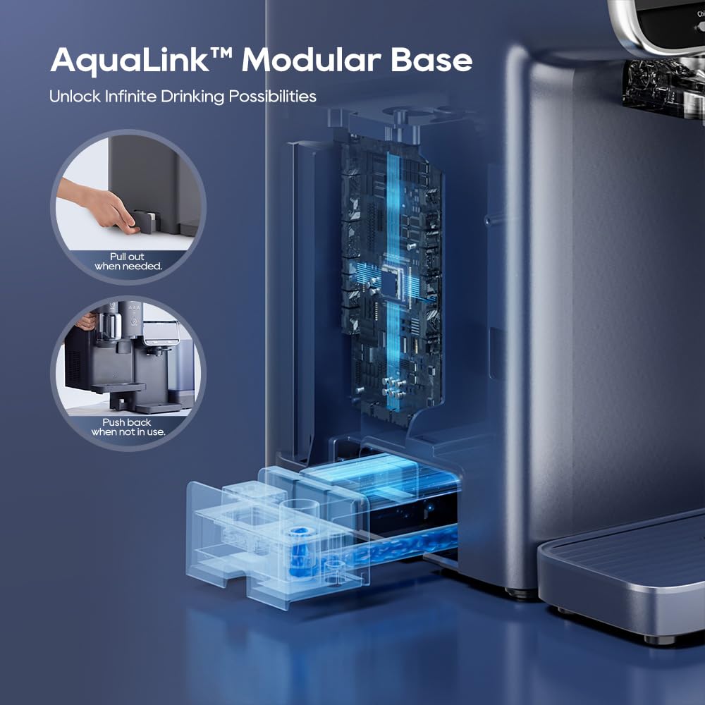 JIMMY Matrix I9 Fabricante y trituradora de hielo, módulo 2 en 1 compatible con AquaLink M9 Pro, distribución automática sin contacto, hielo filtrado y agua fría para cócteles y batidos