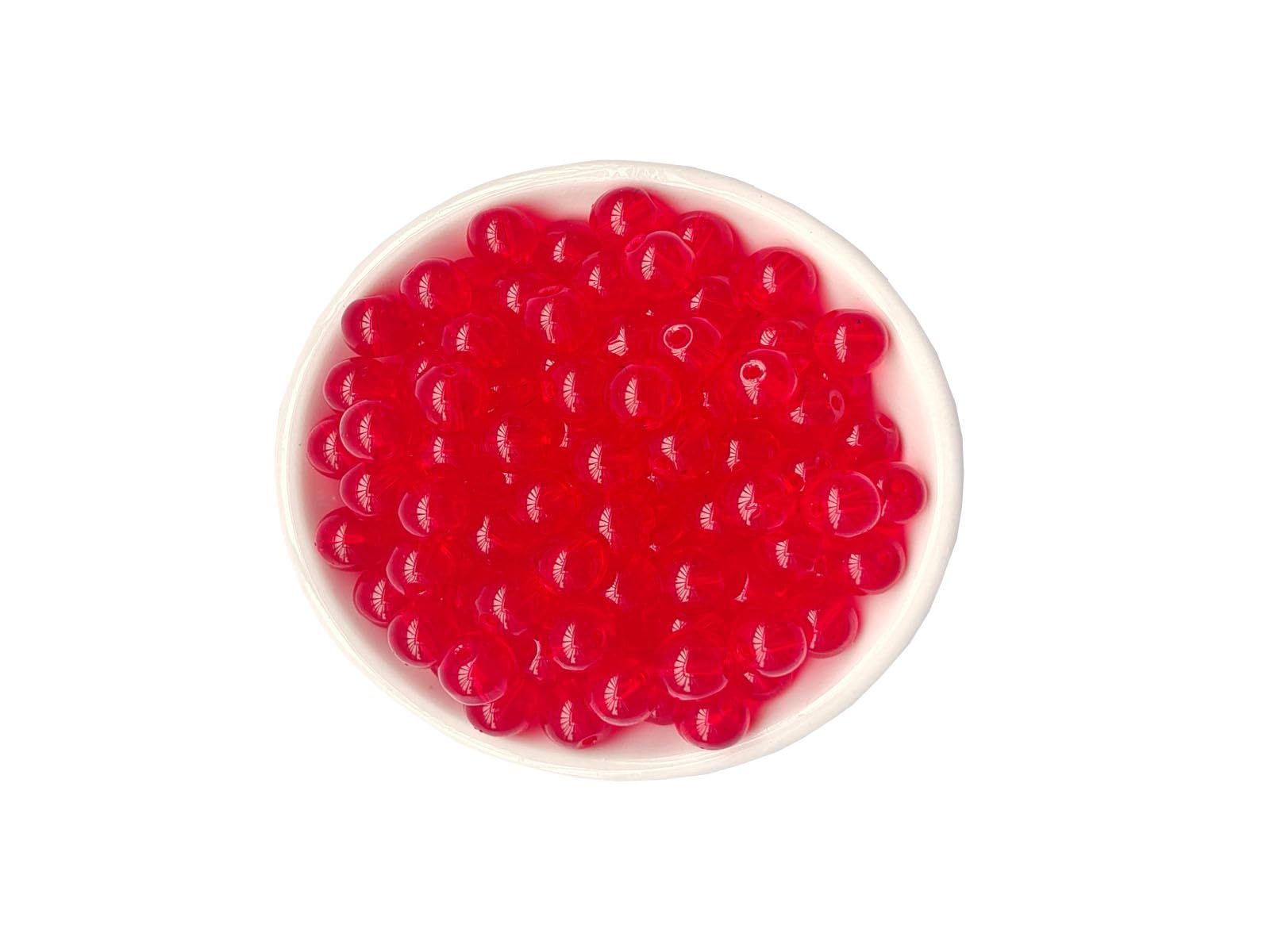Glass Beads 6mm 140pcs Round Smooth Loose Beads for Bracelet Necklace Jewelry Making Craft DIY（6mm, 50601 Red）