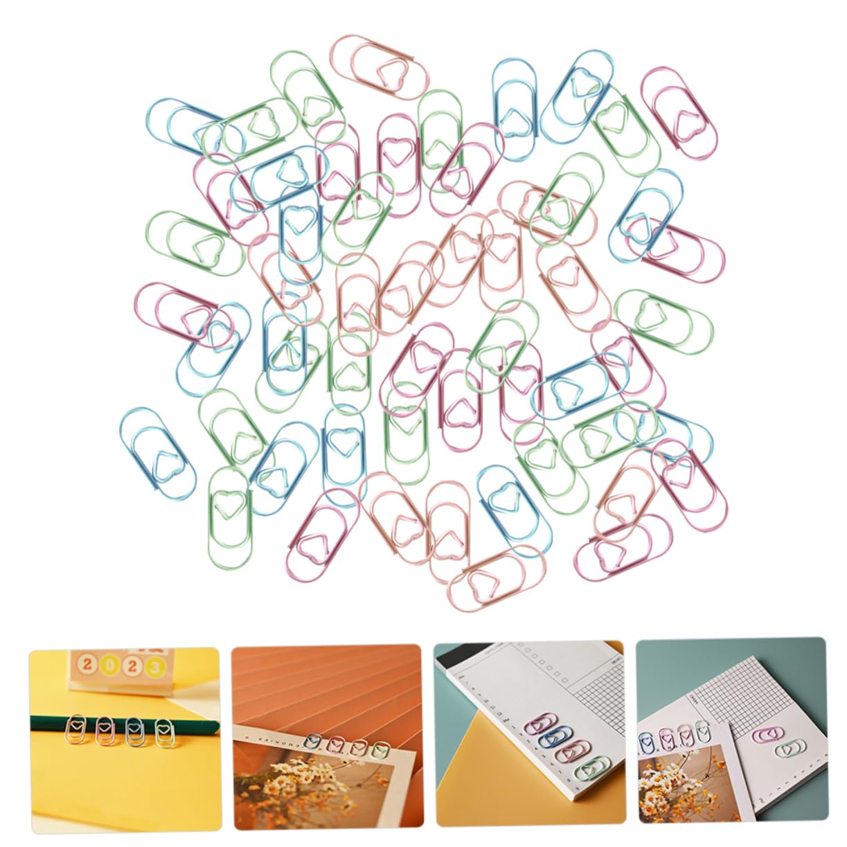 SHINEOFI 5 Sätze Farbenfrohe Papierklammern Farbenfrohe Büroklammern Papierclips Ordnerklammern Büroklammern Geformt Schule Mini-bastelclips Kleine Papierklammern Plastik 200 Stück * 5