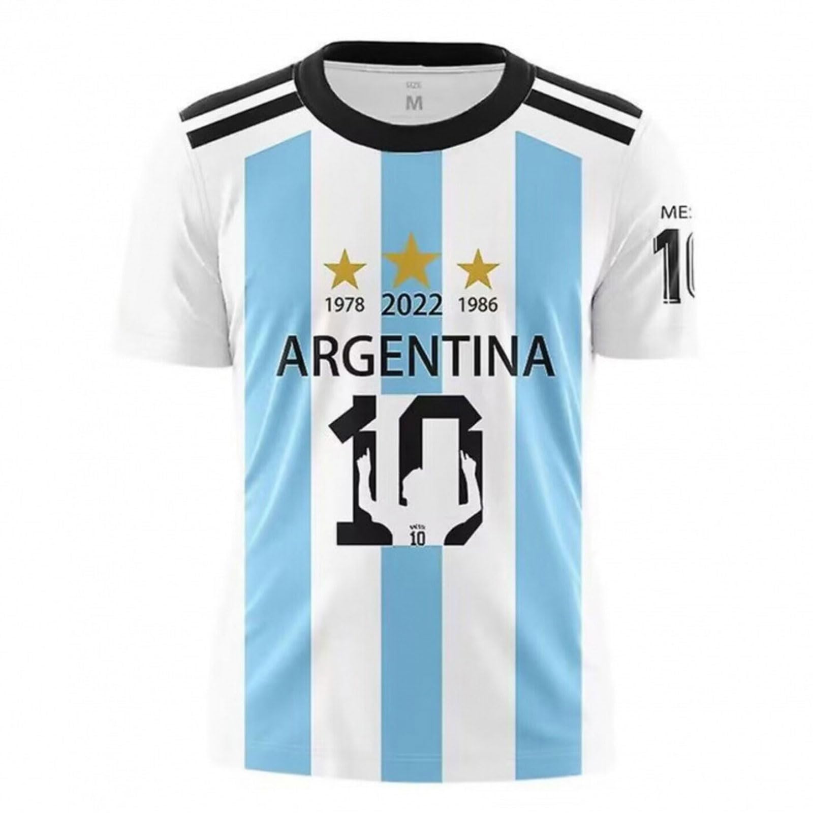 Maglia da Calcio a Maniche Corte Uomo Donna Argentina Coppa Magliette Tifosi Rapida e Traspiranti Palestra Top Sportivo per Allenamento Partite Disponibile in Diverse Taglie S-5XL