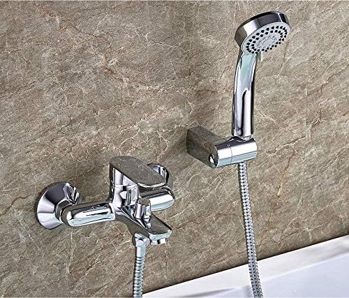 Robinetterie salle de bains : mitigeur de douche mural avec douchette et robinet de baignoire