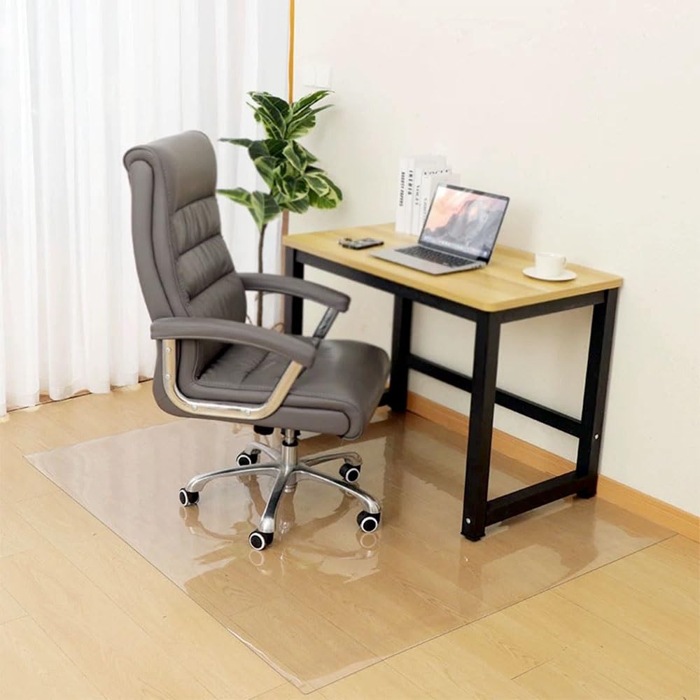 Tapis protège Sol Transparent Tapis de Protection de Sol Épaisseur : 1,0 mm Antidérapant Tapis de Chaise Transparent pour parquet(Givré,120x140 cm)