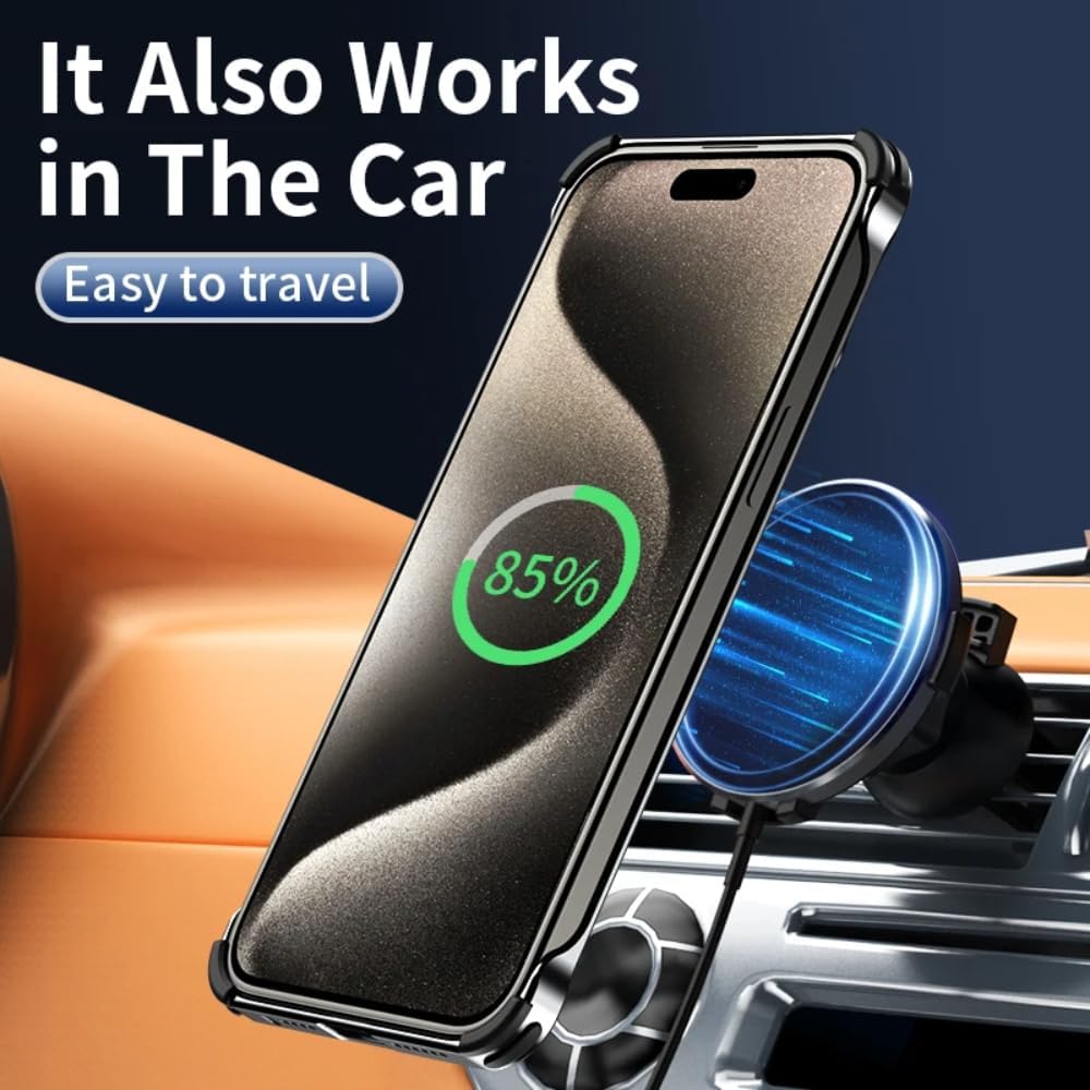 Aluminum Alloy Metal Invisible Bracket Phone Case for iPhone 15 Pro Removable Heat Dissipation Metal Phone Case (Silver)