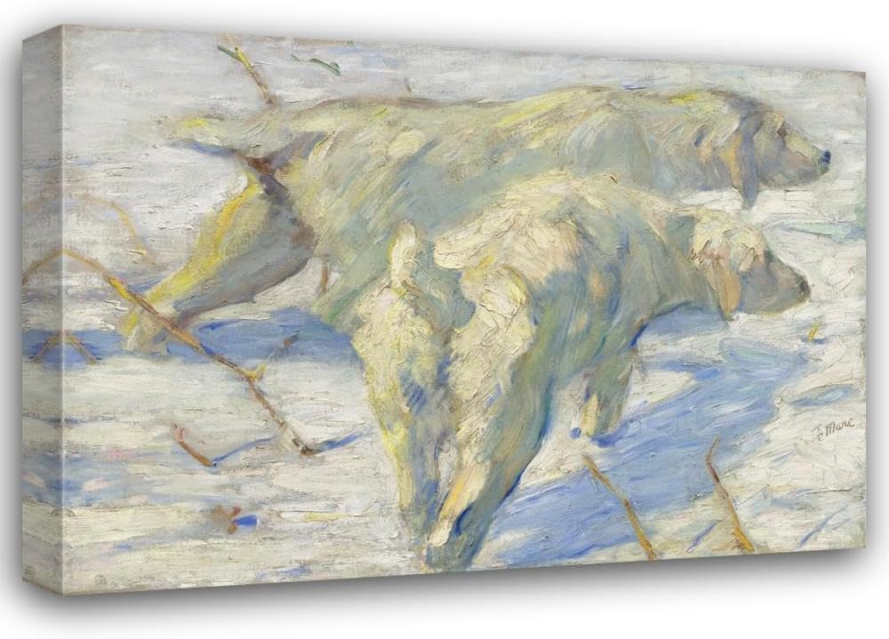 ArtDirect Franz Marc 18x14 Gallery Wrapped Canvas Museum Art Print Titled: Siberian Dogs in the Snow (1909-1910)