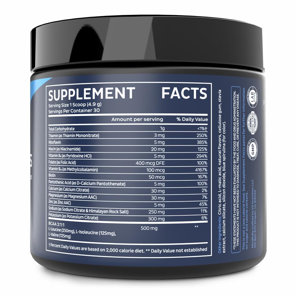 Zeal Naturals Electrolyte Powder - 30 Servings | Keto Electrolytes Powder | Zero Sugar, BCAAs, B-Vitamins | Potassium, Zinc, Magnesium | Hydration Powder Recovery Drink | Red White Blue Frozen Pop — Amazon image 9