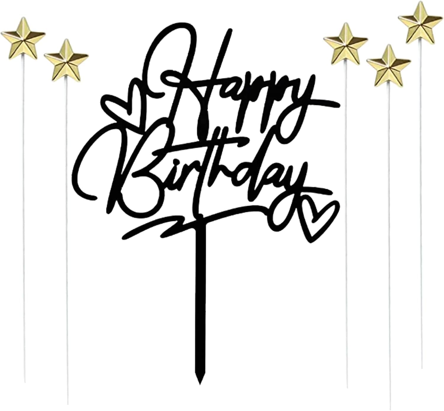 Texte De Typographie Noir Joyeux Anniversaire Avec Illustration De Ballons Et De Coeurs