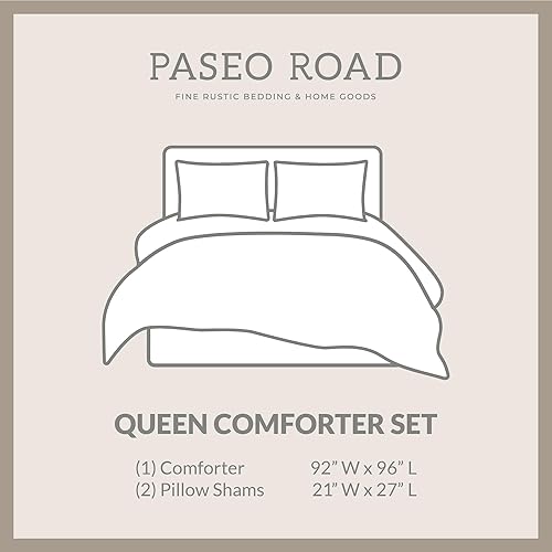 Miniatura 7 de Paseo Road by HiEnd Accents  Estes Western Bedding Juego de edredón de 3 piezas Super Queen, juego de cama con temática de cabaña rústica a rayas de