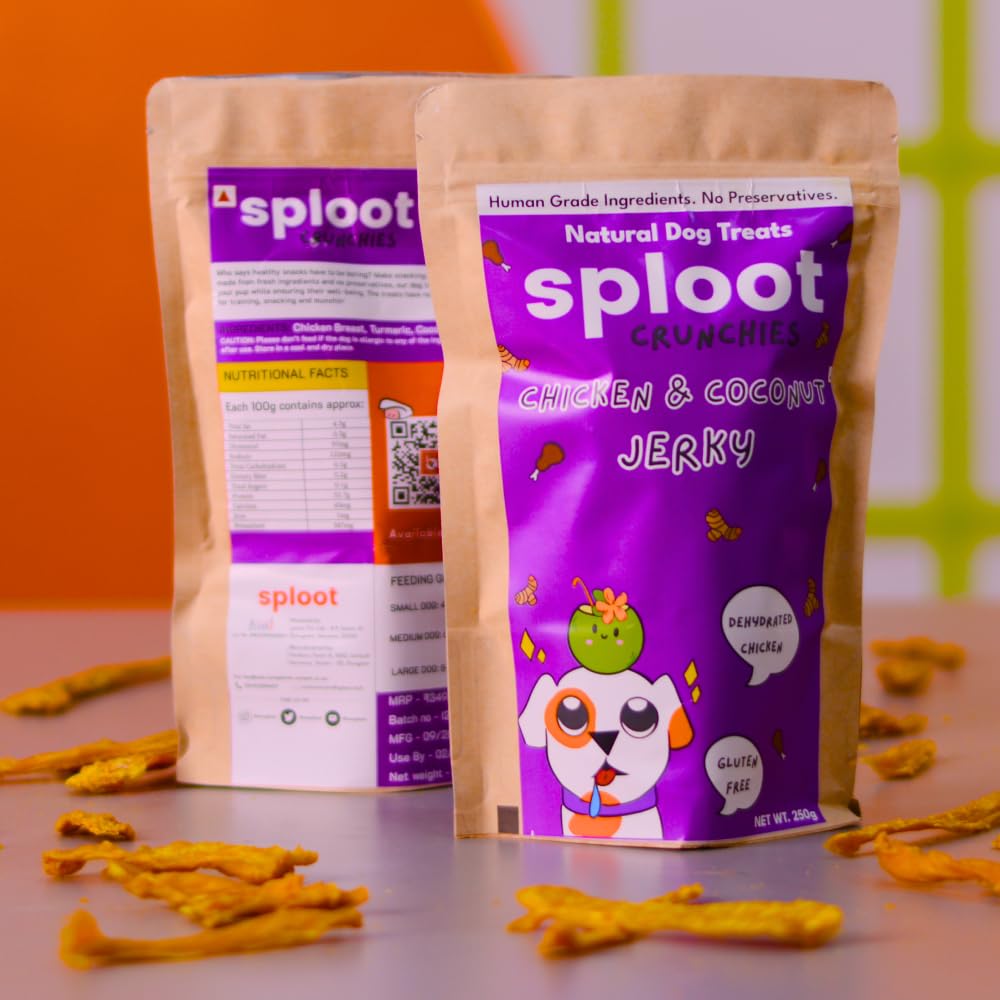 Sploot Crunchies Jerky - Dehydrated Natural Dog Treats for Adult and Puppy Dogs - No Preservative and Chemical - Chicken and Coconut Flavour (Pack of 1) (B0CKXPBT7C) Amazon Price History, Amazon Price Tracker