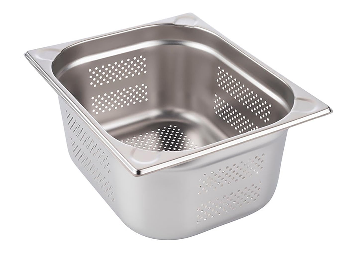 APS 81906 GN 2/3 Behälter, Edelstahl, 35,4 x 32,5 cm, Tiefe 100 mm, 9 Liter, Boden- und Seitenlochung