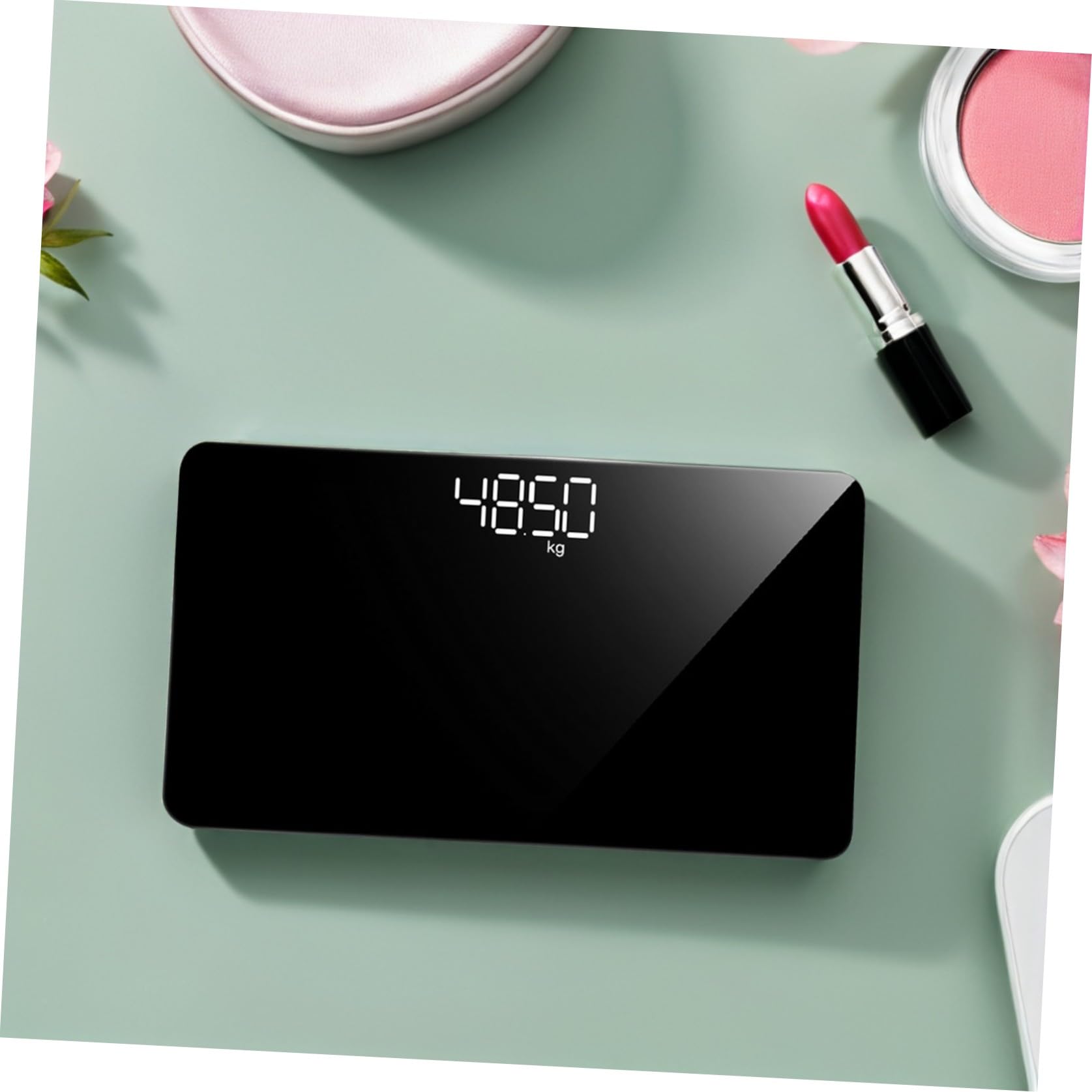 Báscula Digital Portátil Recargable 25x14 Cm Espejo Antideslizante Para Peso Corporal En Casa y Viajes Fitness, Mini Balanza Electrónica Precisa Para Uso Diario