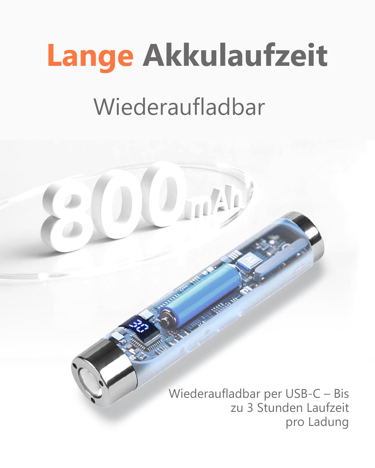 Aokitec UV Lampe für Gelnägel, AI-Sensor UV Lampe Nägel, Berührungslose Aktivierung, 800 mAh Nagellampe für Nagelkleber Nail Tips 3D Gel Nail Art, UV LED Lampe für Nägel Selber Machen Nagelstudio,Weiß