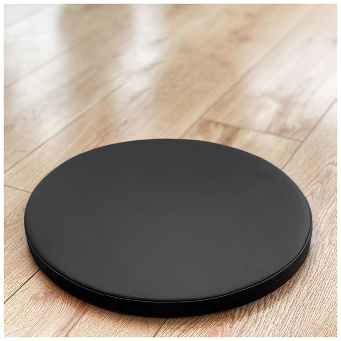 EORNOW Faux Leather Round Chair Cushion, 30 * 30cm/35 * 35cm/40 * 40cm/45 * 45cm Round Memory Foam Seat Cushion, Waterproof Non-slip Round Chair Pads (Color : Black, Size : 45 * 45CM)