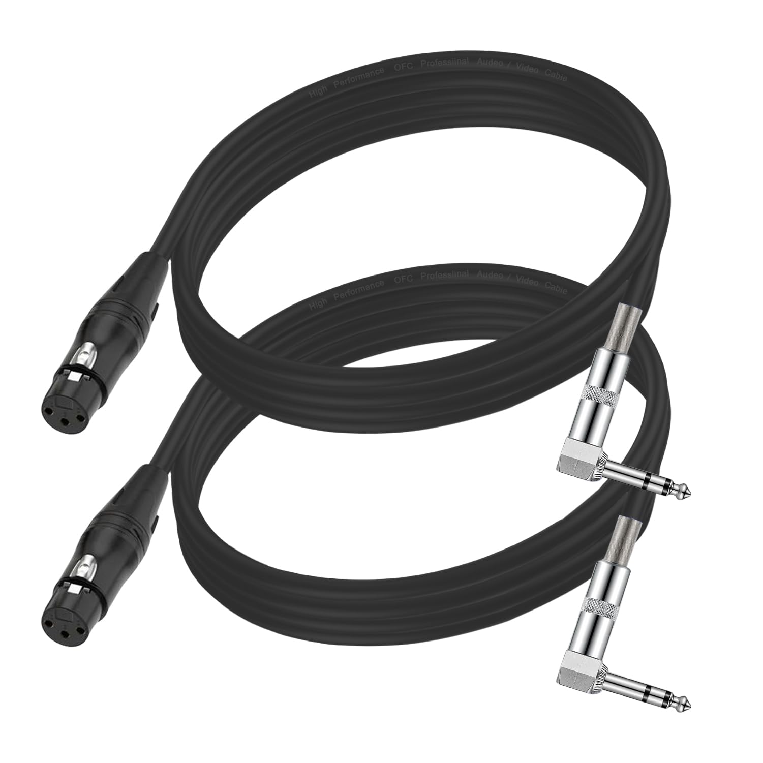 Seefeful (6.6 FT 2 Pack) Right Angle 6.35mm TRS to XLR Female, Right Angle 1/4" TRS to XLR 3Pin Female,for Speakers, Stage, DJ and More