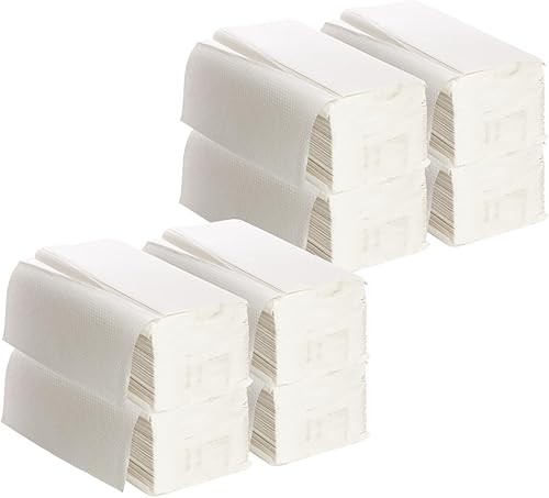 Toallas de papel multipliegues, color blanco, estuche compacto para un fácil almacenamiento, (250 hojaspaquete) (8 paquetes)