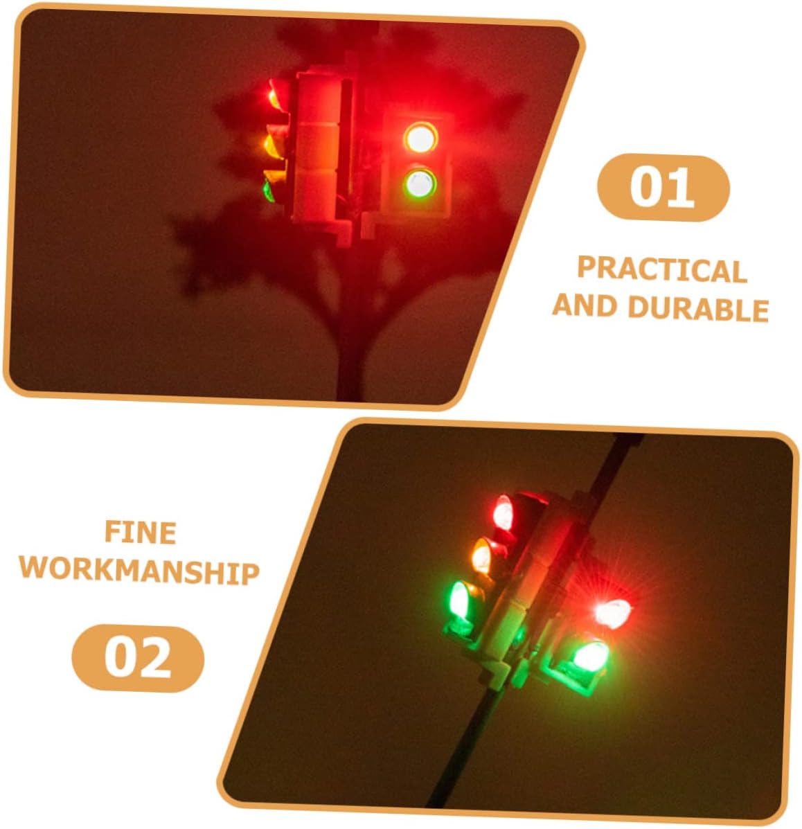 4pcs Realistic Model Train Signal Lights Road Signal Light Model Micro Landscape Table Ornament Mini House Decor
