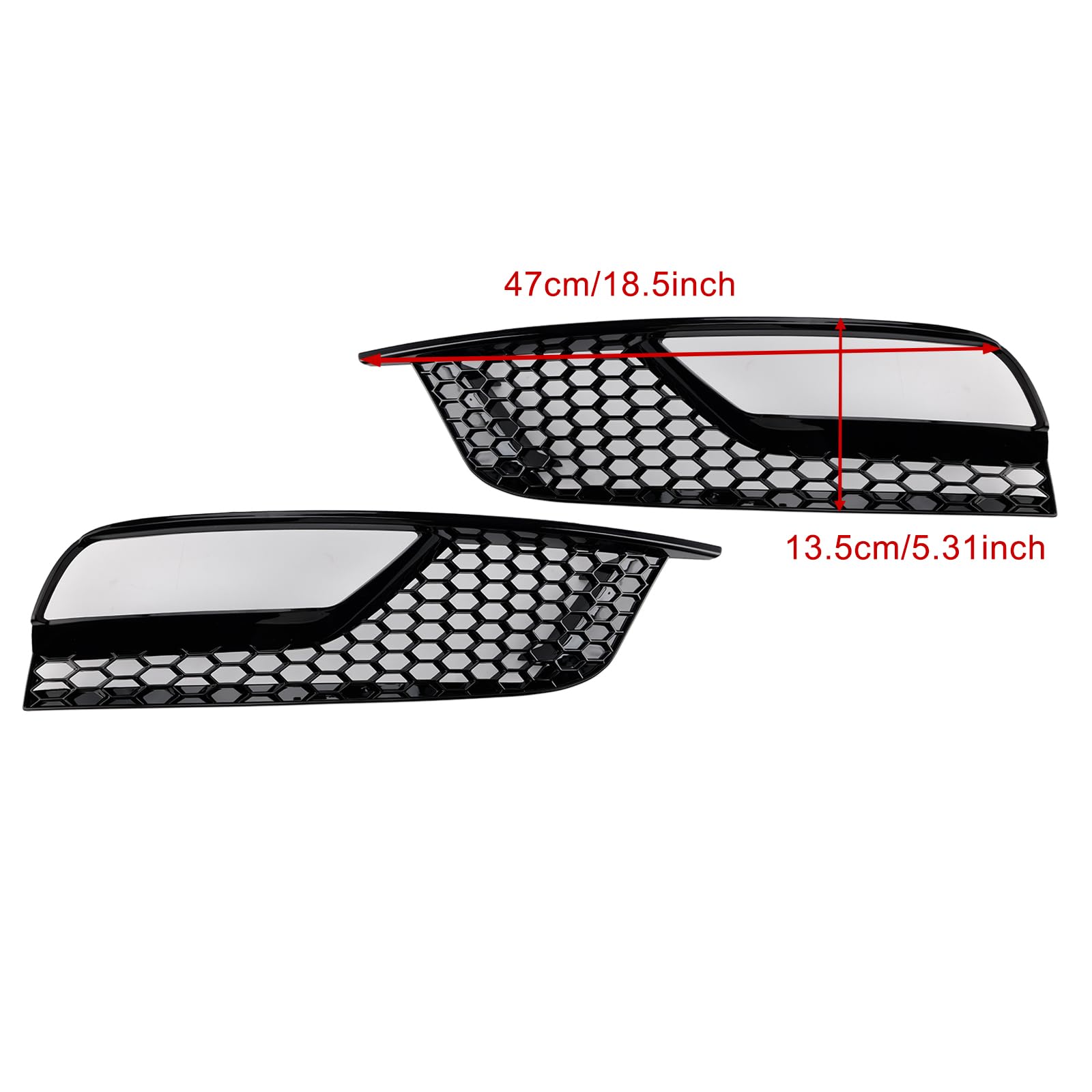 Griglia paraurti Anteriore Front Fog Light Grille Covers Fit for Audi A3 8V Sedan 2013-2016 Gloss Black (No Logo)