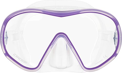 Miniatura 11 de Máscara de buceo Cressi de lente única sin marco para buena visibilidad F-Dual: diseñada en Italia Claro/Negro
