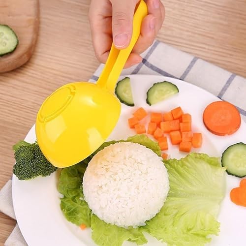 Miniatura 2 de Molde de bola de arroz, 3 piezas, molde de pala de arroz, molde antiadherente para sushi, espátula de arroz, cuchara de servir de arroz para hacer