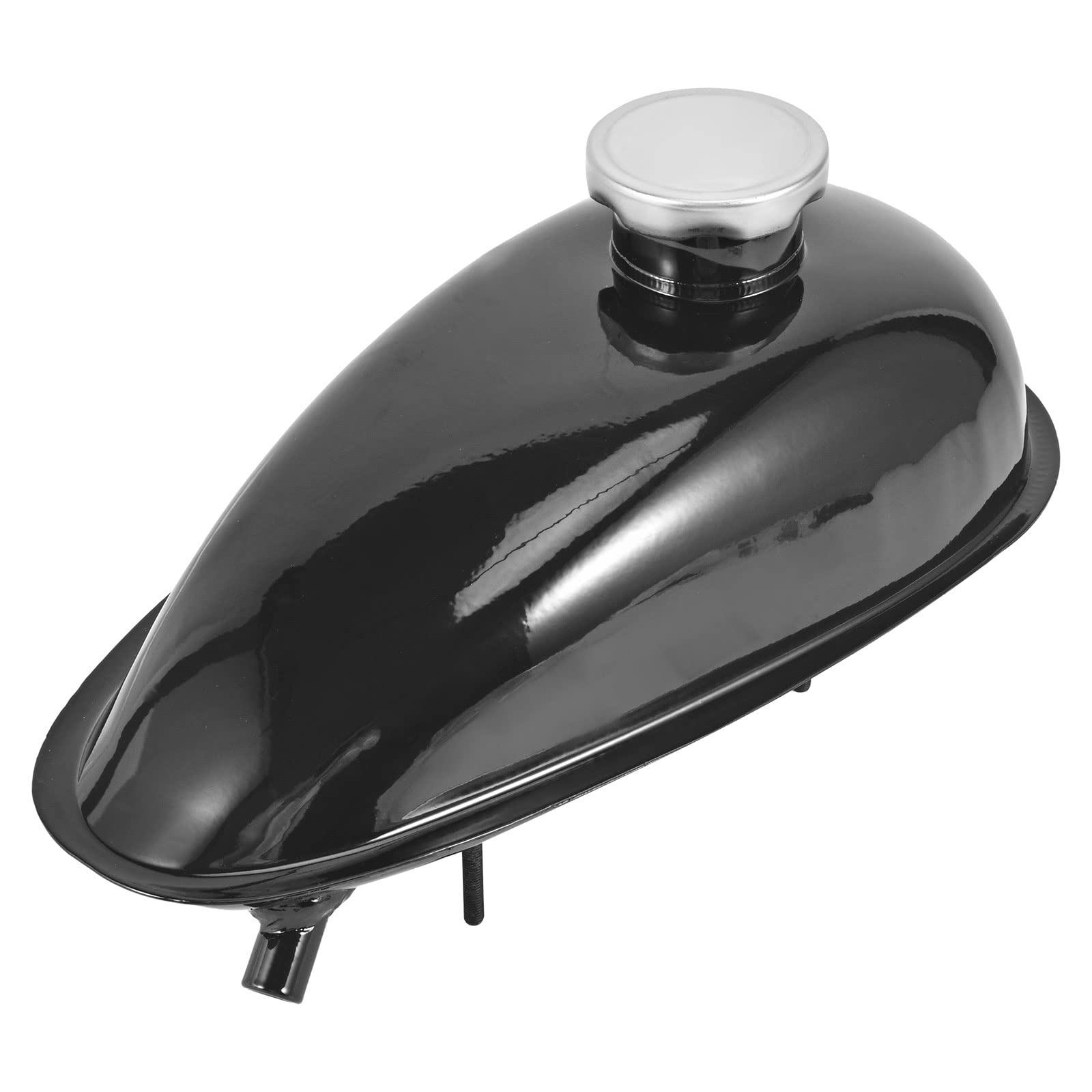 Réservoir de carburant en métal de qualité supérieure Trkimal avec robinet, bouchon pour vélo motorisé 49cc 50cc 60cc 66cc 80cc, noir Réservoirs d'huile pour moteur de vélo (2L/0,53 gallons)