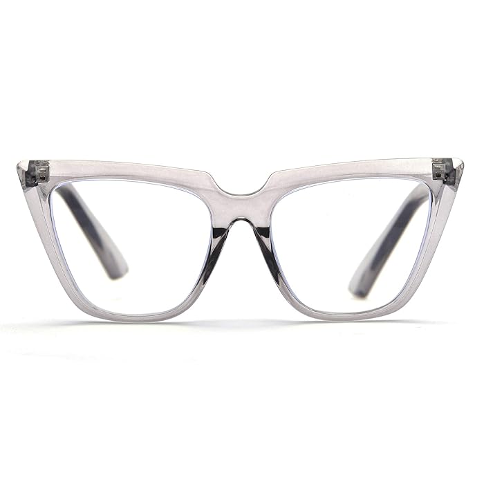 Buy Womens Chic Oversized CatEye Blue Light Blocking Reading Glasses Big Eyeglass Frames Large