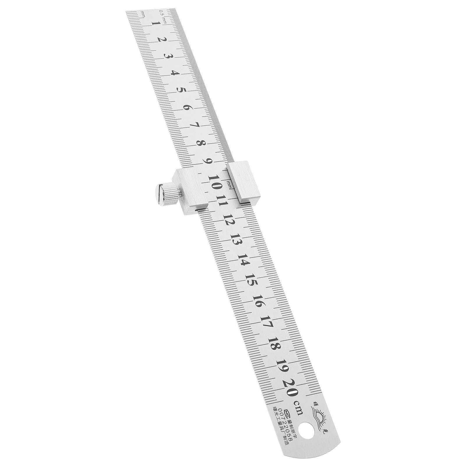 Housoutil 4 Regla Metálica Inoxidable con Bloque Posicionador Herramienta Precisa para Carpinteros Oficina y Taller