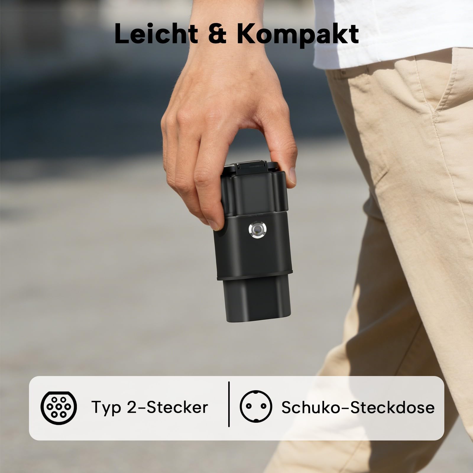 Typ2 auf Schuko Adapter,16A,Ladegerät oder Typ2 Ladestation Adapter | Typ2 auf Schuko Stecker mit Druckschalter für Elektrische Motorräder, E-Scooter und E-Bikes, 3,5 kW, NOT V2L