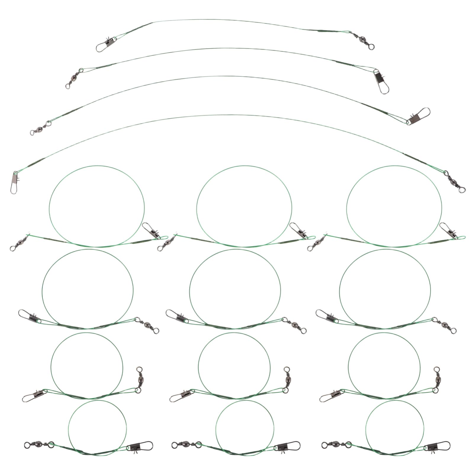 KICHOUSE 1Set Fishing Leaders with Swivels Tangle Steel Wire Traces Durable and Versatile Lure Connection for Saltwater and Freshwater Fishing for Pike and Sea