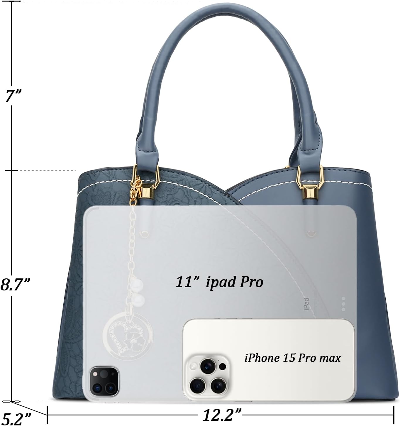 KKXIU Triple Compartments Purses and Handbags for Women Fashion Ladies Satchel Shoulder Top Handle Bag - Image 5