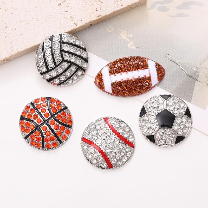 Image of Shiny Rhinestone Baseball Rugby Basketball Enamel Pin Creative Lapel Brooch for Women Men Sports Fans Jackets Backpack Hats Clothes Gift