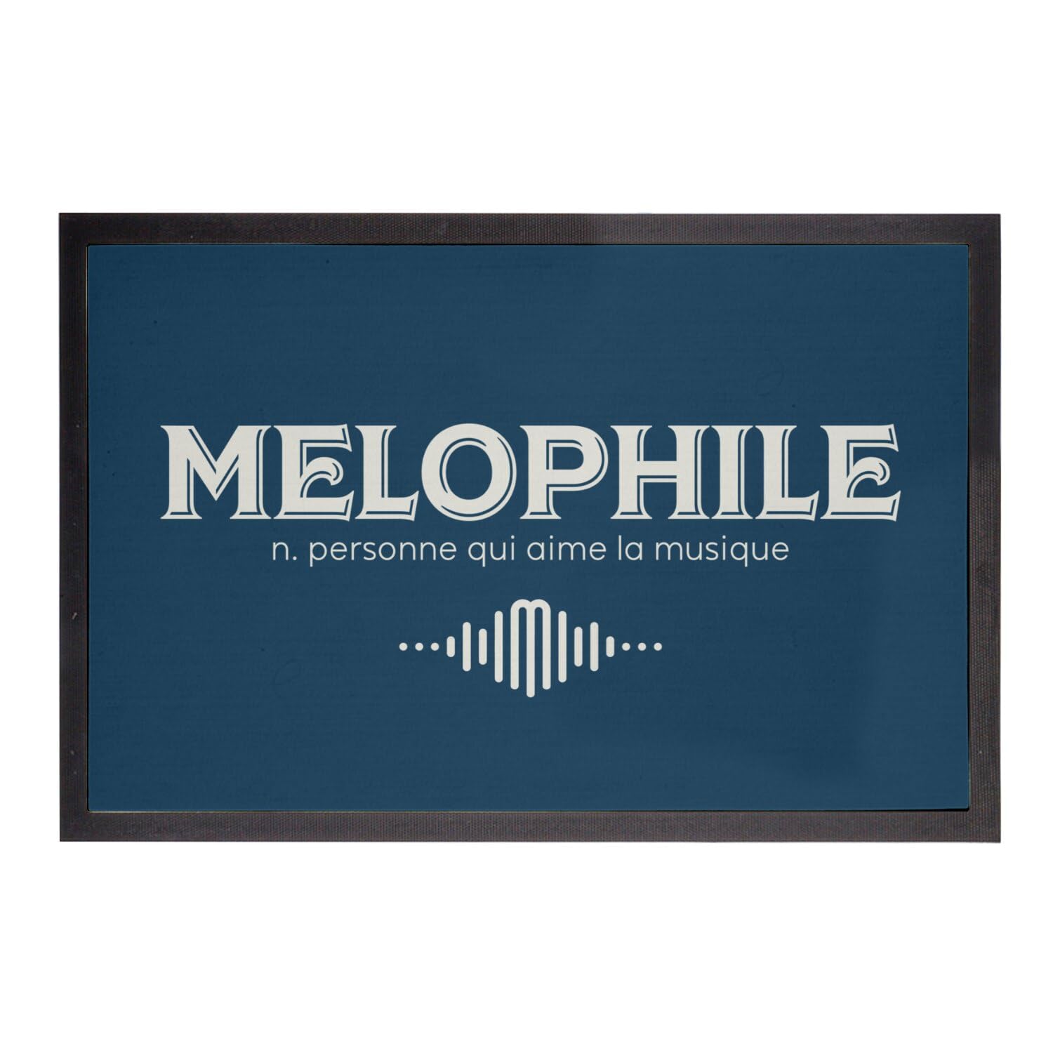 Paillasson bleu mélophile au style bohémien chic unique de 75x50cm