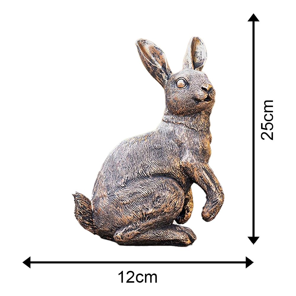 Garden Mile Set of 4 Resin Rabbit Ornaments Rabbit Family Novelty Garden Home Bronze Effect Outdoor Indoor Decoration for Home Patio Decking Pondside Standing Weatherproof - Image 4