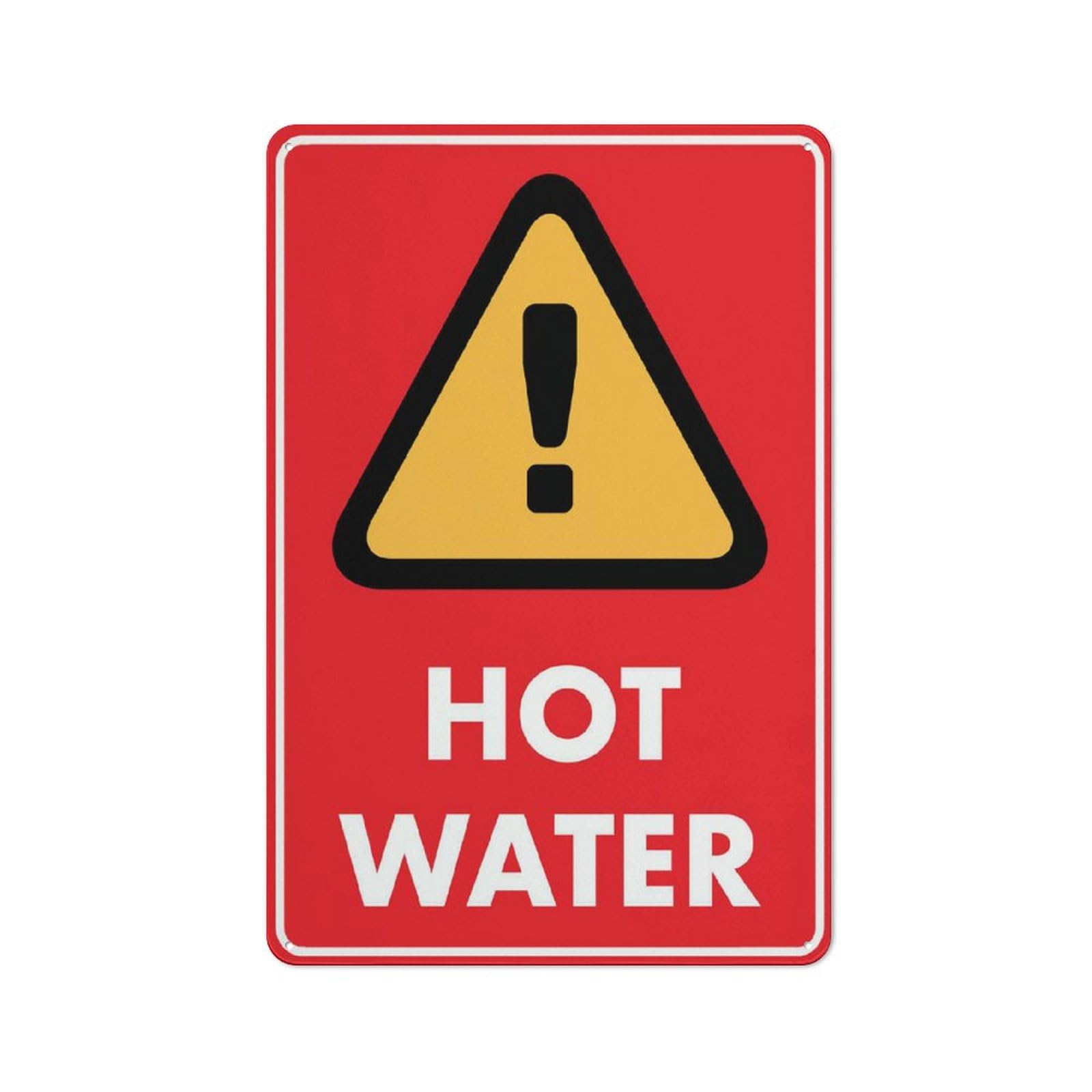 Caution Hot Water Red Icon Sign Outdoor Signs Aluminum 12X8 Inch Uv Ink Printed For House And Business