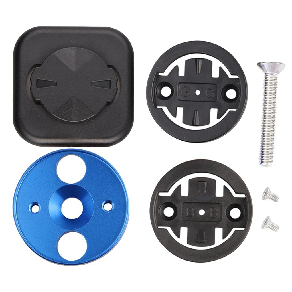 Wowobjects® Bike Stem Headset Top Cap Stopwatch Mount for Garmin Bryton Phone Blue