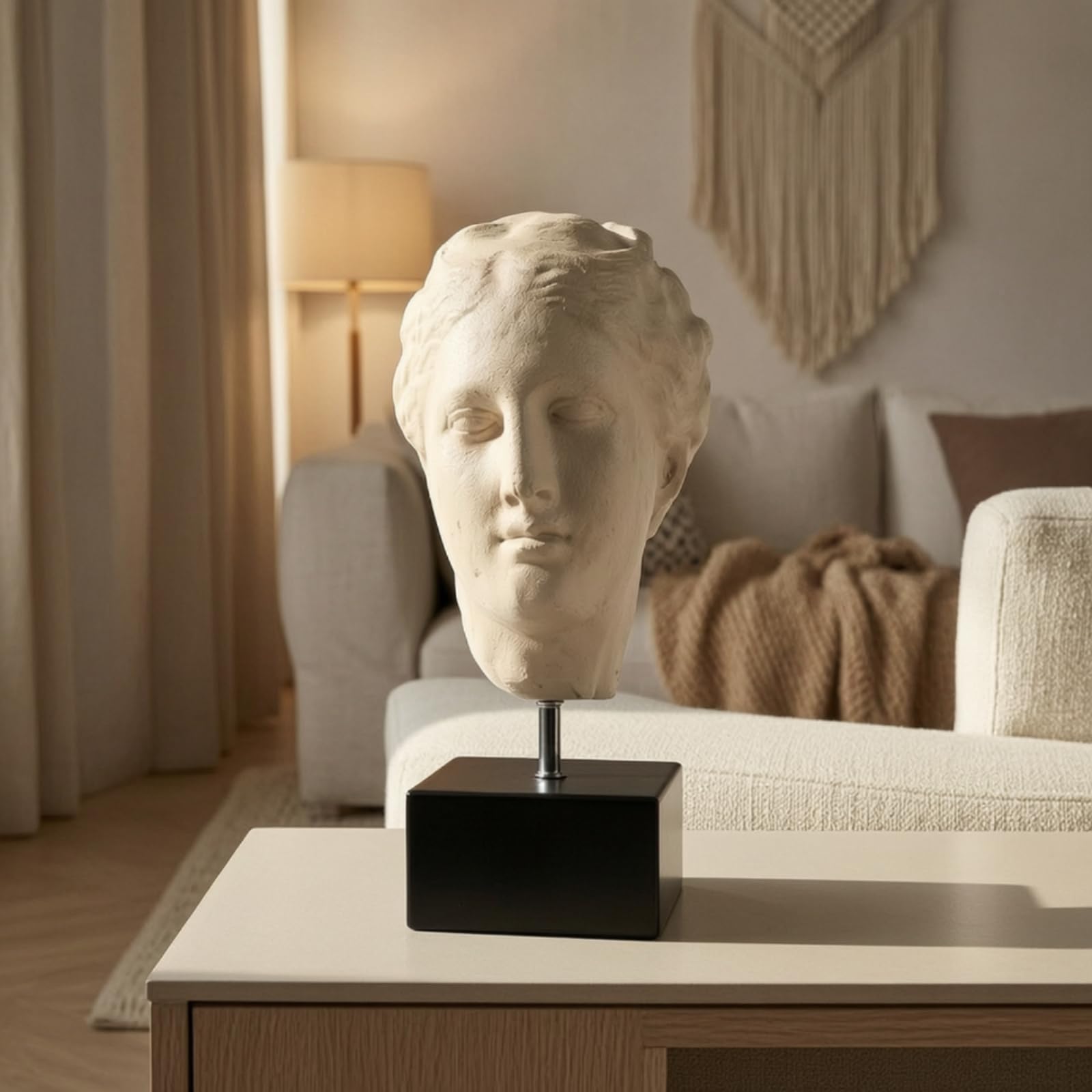 Busto Resina Resistente Al sgaste Escultura con Base Figura corativa para Salón, Recibidor