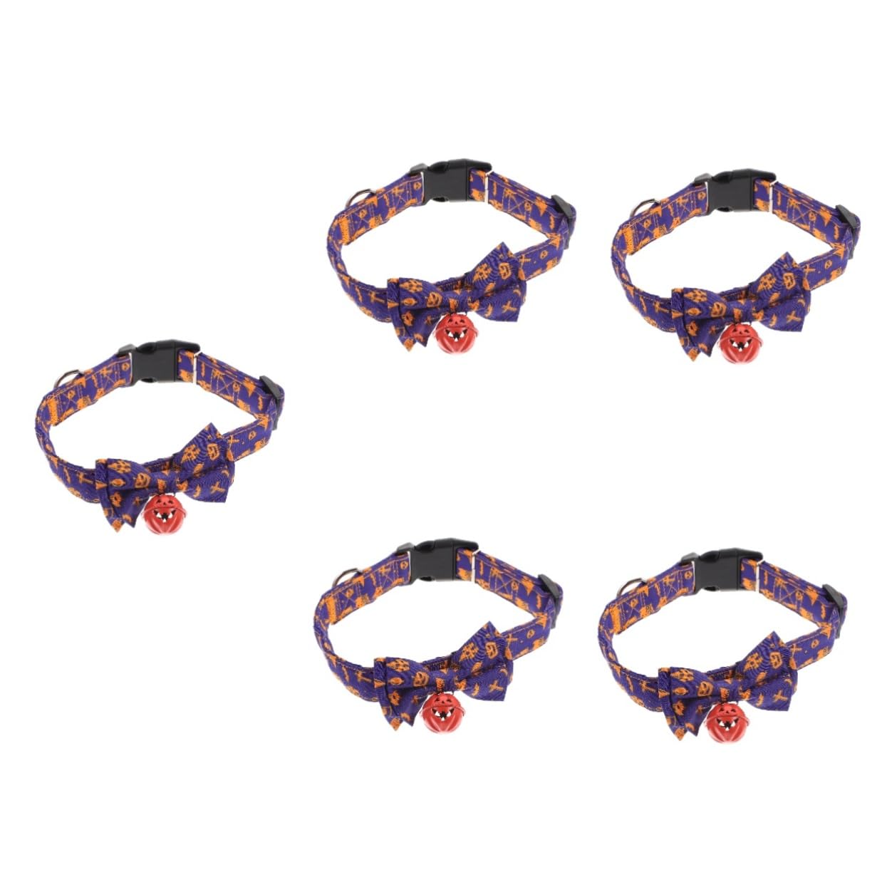 Sosoport 5stücke Halloween Katzenhalsband Mit Abnehmbarem Fliegen-Design Verstellbar Und Sicher Für Haustiere Um Festlichen Geist Zu Verbreiten