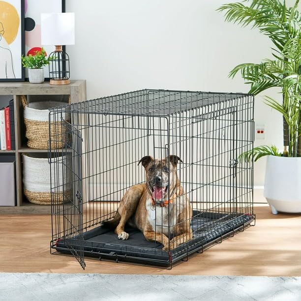 P L-RA Durable & Water-Resistant Dog Crate Mat, Black, 36